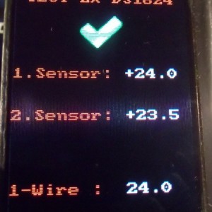 OLED von XV-Display
(wird hier zur Kontrolle zweier DS1624-Sensoren und einem DS18S20-Sensor verwendet)